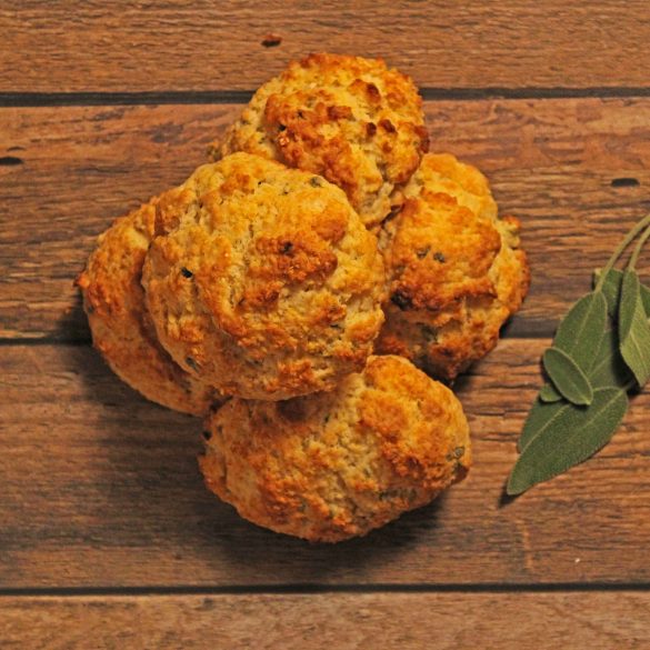 Cornmeal Sage Biscuits Overhead